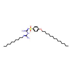 1-(N'-decylcarbamimidoyl)-2-(4-tetradecoxyphenyl)sulfonylguanidine structure