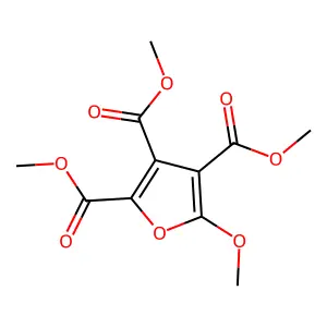 2,3,4-Furantricarboxylic acid, 5-methoxy-, trimethyl ester structure