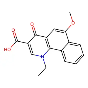 1-Ethyl-6-methoxy-4-oxobenzo[h]quinoline-3-carboxylic acid structure