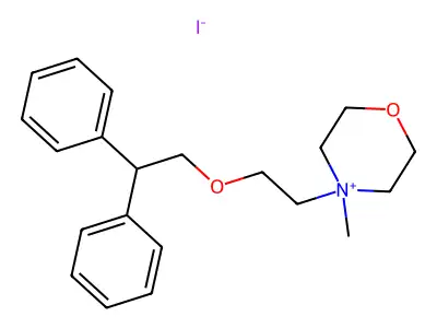 Morpholinium, 4-(2-(2,2-diphenylethoxy)ethyl)-4-methyl-, iodide structure