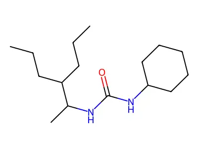 N-Cyclohexyl-N'-(3-propylhexan-2-yl)carbamimidic acid structure