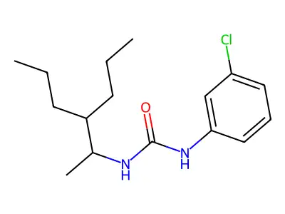 Urea, N-(3-chlorophenyl)-N'-(1-methyl-2-propylpentyl)- structure