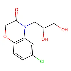6-Chloro-4-(2,3-dihydroxypropyl)-2H-1,4-benzoxazin-3(4H)-one structure