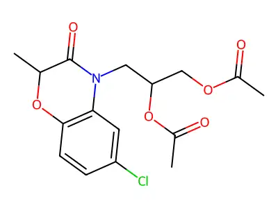 4-(2,3-Bis(acetyloxy)propyl)-6-chloro-2-methyl-2H-1,4-benzoxazin-3(4H)-one structure