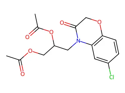 3-(6-Chloro-3-oxo-2,3-dihydro-4H-1,4-benzoxazin-4-yl)propane-1,2-diyl diacetate structure