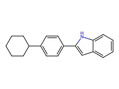 1H-Indole, 2-(4-cyclohexylphenyl)- structure