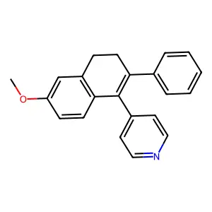 Pyridine, 4-(6-methoxy-2-phenyl-3,4-dihydro-1-naphthyl)- structure