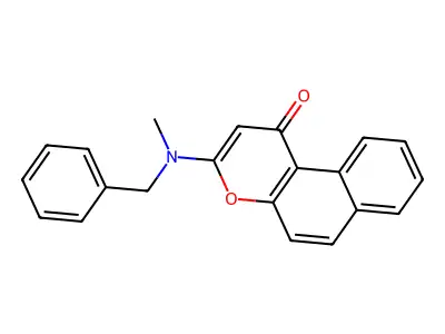 1H-Naphtho(2,1-b)pyran-1-one, 3-(methyl(phenylmethyl)amino)- structure
