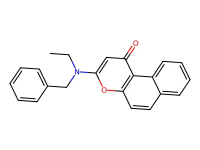 1H-Naphtho(2,1-b)pyran-1-one, 3-(ethyl(phenylmethyl)amino)- structure