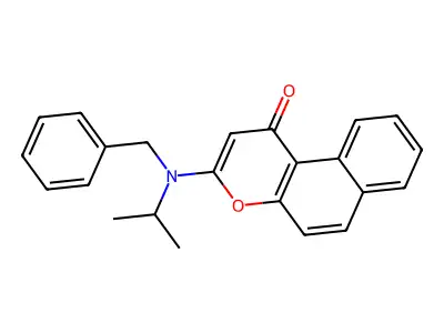 1H-Naphtho(2,1-b)pyran-1-one, 3-((1-methylethyl)(phenylmethyl)amino)- structure
