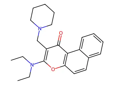 1H-Naphtho(2,1-b)pyran-1-one, 3-(diethylamino)-2-(1-piperidinylmethyl)- structure
