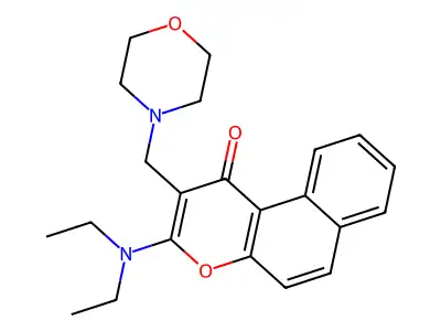 1H-Naphtho(2,1-b)pyran-1-one, 3-(diethylamino)-2-(4-morpholinylmethyl)- structure