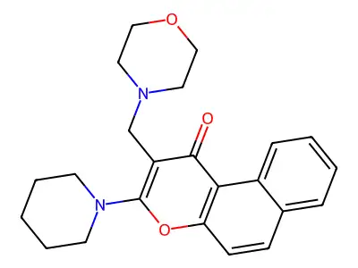 1H-Naphtho(2,1-b)pyran-1-one, 2-(4-morpholinylmethyl)-3-(1-piperidinyl)- structure