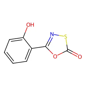 (5E)-5-(6-oxocyclohexa-2,4-dien-1-ylidene)-1,3,4-oxathiazolidin-2-one structure