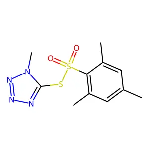 S-(1-Methyl-1H-tetraazol-5-yl) 2,4,6-trimethylbenzenesulfonothioate structure