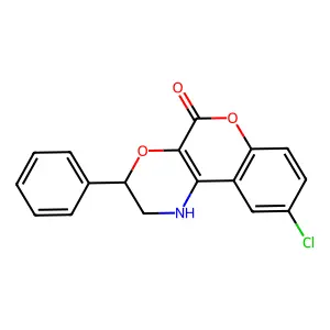 9-chloro-3-phenyl-2,3-dihydro-1H-chromeno[3,4-b][1,4]oxazin-5-one structure