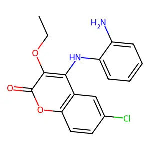 4-(2-Aminoanilino)-6-chloro-3-ethoxy-2H-1-benzopyran-2-one structure