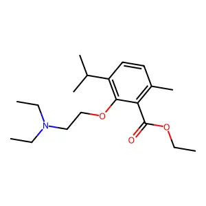 p-Cymene-2-carboxylic acid, 3-(2-(diethylamino)ethoxy)-, ethyl ester structure