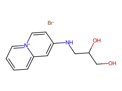 Quinolizinium, 2-((2,3-dihydroxypropyl)amino)-, bromide structure