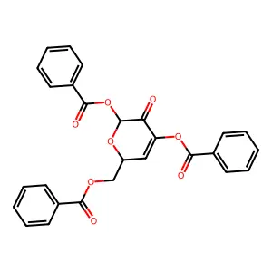 (4,6-dibenzoyloxy-5-oxo-2H-pyran-2-yl)methyl benzoate structure