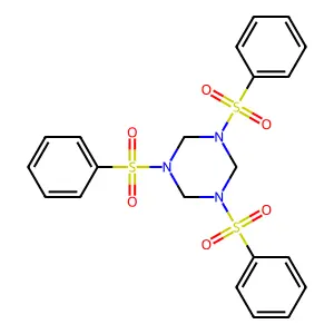 1,3,5-Tri(benzenesulfonyl)-1,3,5-triazinane structure