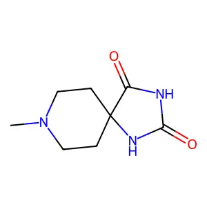 1,3,8-Triazaspiro(4.5)decane-2,4-dione, 8-methyl- structure