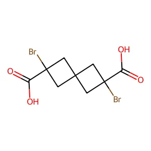2,6-Dibromospiro[3.3]heptane-2,6-dicarboxylic acid structure