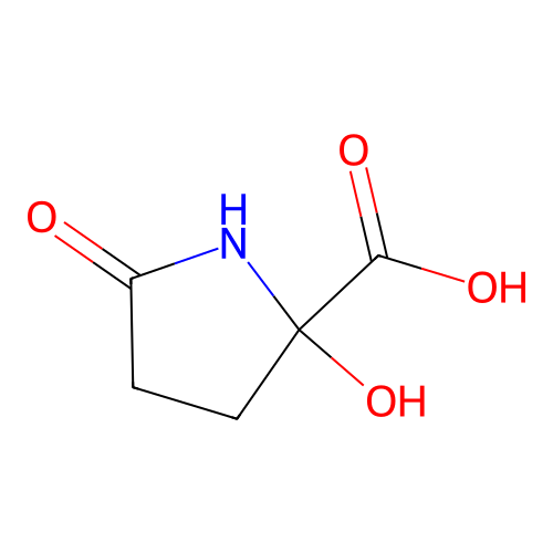 2-Hydroxy-5-oxopyrrolidine-2-carboxylic acid structure