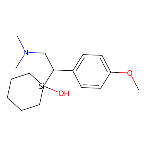 Silacyclohexan-1-ol, 1-[2-(dimethylamino)-1-(4-methoxyphenyl)ethyl]- structure