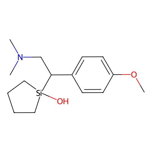 Silacyclopentan-1-ol, 1-[2-(dimethylamino)-1-(4-methoxyphenyl)ethyl]- structure
