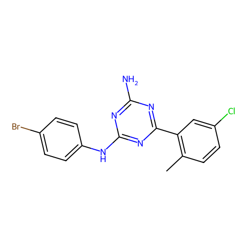1,3,5-Triazine-2,4-diamine, N-(4-bromophenyl)-6-(5-chloro-2-methylphenyl)- structure