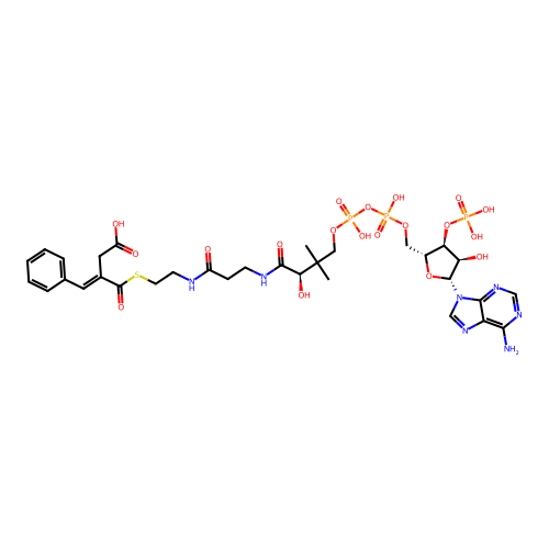 (E)-2-benzylidenesuccinyl-CoA structure