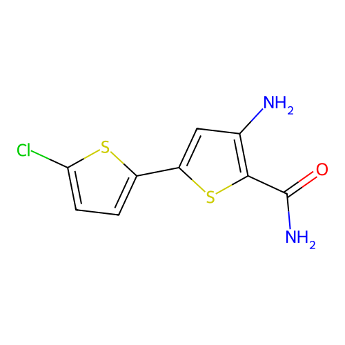 3-Amino-5-(5-chlorothiophen-2-yl)thiophene-2-carboxamide structure