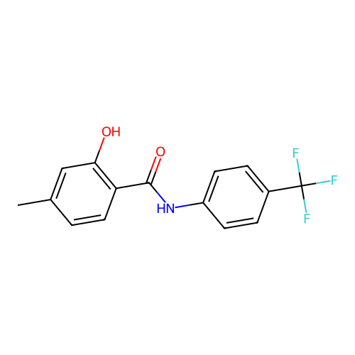 2-hydroxy-4-methyl-N-[4-(trifluoromethyl)phenyl]benzamide structure