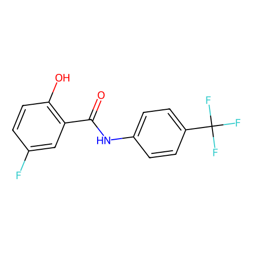 5-fluoro-2-hydroxy-N-[4-(trifluoromethyl)phenyl]benzamide structure