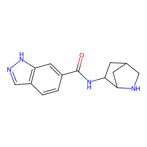N-(2-azabicyclo[2.2.1]heptan-6-yl)-1H-indazole-6-carboxamide structure