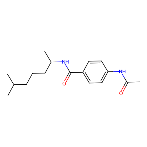 4-acetamido-N-(6-methylheptan-2-yl)benzamide structure