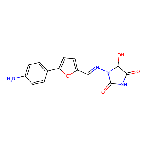 Hydantoin, 1-((5-(p-aminophenyl)-2-furanyl)methyleneamino)-5-hydroxy- structure
