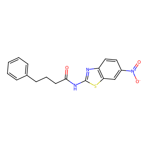 N-(6-nitro-1,3-benzothiazol-2-yl)-4-phenylbutanamide structure