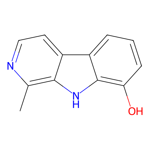 9H-Pyrido[3,4-b]indole, 8-hydroxy-1-methyl- structure