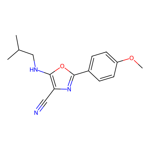2-(4-Methoxyphenyl)-5-[(2-methylpropyl)amino]-1,3-oxazole-4-carbonitrile structure