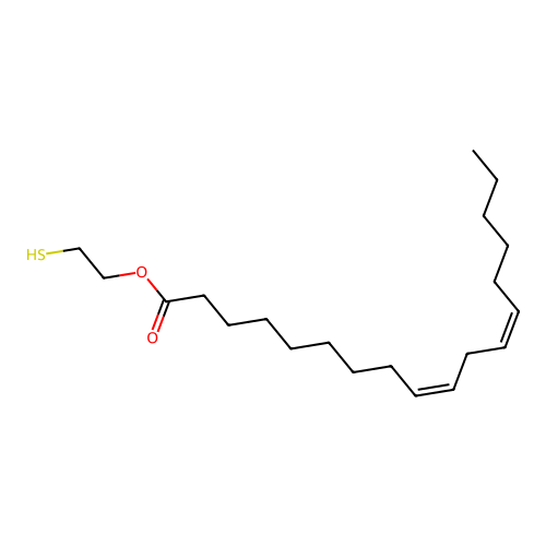 9,12-Octadecadienoic acid (9Z,12Z)-, 2-mercaptoethyl ester structure