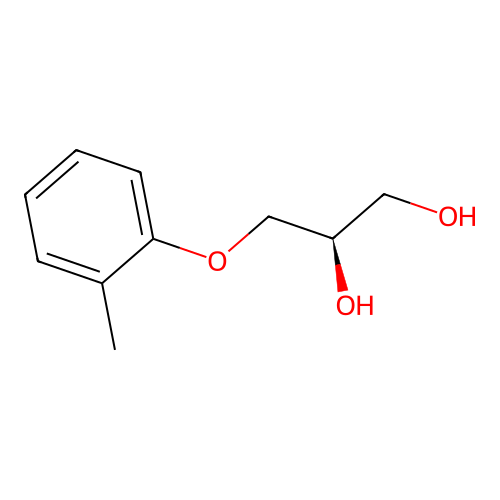 (2R)-3-(2-methylphenoxy)propane-1,2-diol structure