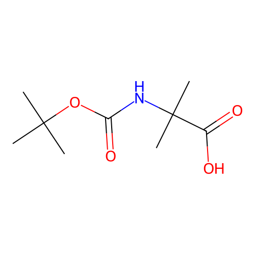 N-((1,1-dimethylethoxy)carbonyl)-2-methyl-alanine structure