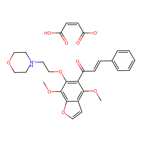 Benzofuran, 4,7-dimethoxy-6-(2-morpholinoethoxy)-5-cinnamoyl-, maleate structure
