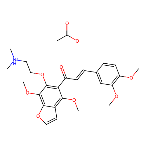 Benzofuran, 4,7-dimethoxy-5-(3,4-dimethoxycinnamoyl)-6-(2-dimethylaminoethoxy)-, acetate structure