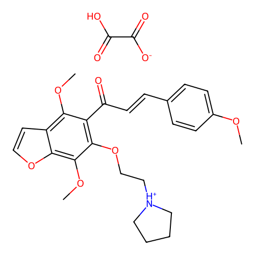 Benzofuran, 4,7-dimethoxy-5-(p-methoxycinnamoyl)-6-(2-pyrrolidinylethoxy)-, oxalate structure