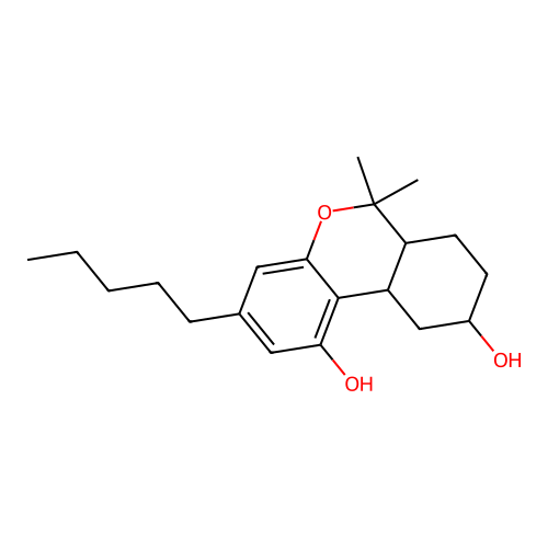 6a,7,8,9,10,10a-Hexahydro-6,6-dimethyl-3-pentyl-6H-dibenzo(b,d)pyran-1,9-diol structure