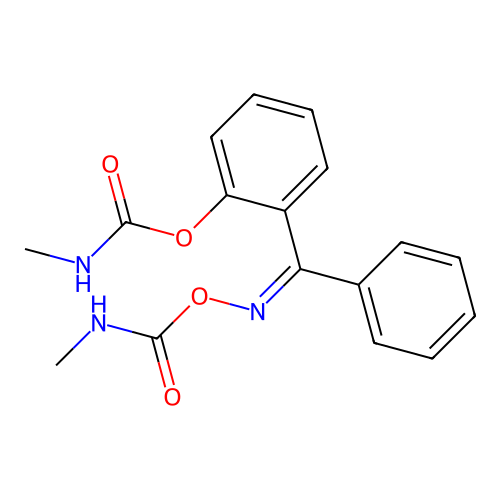 (2-(((Methylaminocarbonyl)oxy)phenyl)phenyl)methanone O-((methylamino)carbonyl)oxime structure