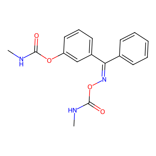 (3-(((Methylaminocarbonyl)oxy)phenyl)phenyl)methanone O-((methylamino)carbonyl)oxime structure
